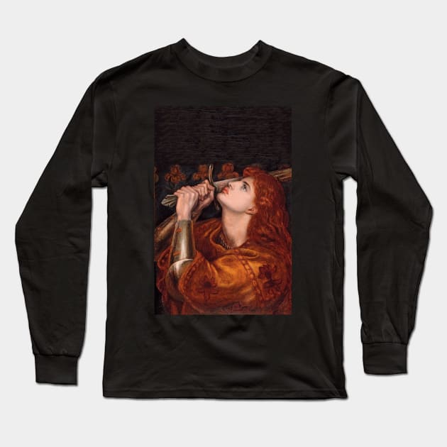 Joan of Arc by Dante Gabriel Rosetti Long Sleeve T-Shirt by blackroserelicsshop@gmail.com